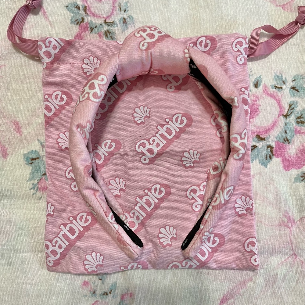 Lele Sadoughi X Barbie printed knotted headband